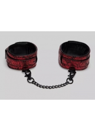 Красно-черные оковы Reversible Faux Leather Ankle Cuffs - Fifty Shades of Grey - купить с доставкой в Армавире