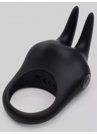 Черное эрекционное виброкольцо Sensation Rechargeable Vibrating Rabbit Love Ring - Fifty Shades of Grey - в Армавире купить с доставкой