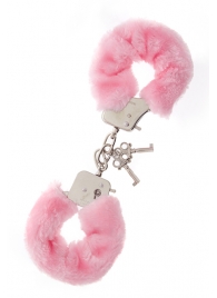 Металлические наручники с розовой меховой опушкой METAL HANDCUFF WITH PLUSH PINK - Dream Toys - купить с доставкой в Армавире
