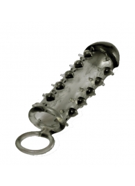 Дымчатая стимулирующая насадка с закрытой головкой SAMURAI PENIS SLEEVE BLACK - 14,5 см. - NMC - в Армавире купить с доставкой