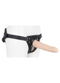 Пустотелый страпон Harness CLASSIC с бандажом - 19,5 см. - LOVETOY (А-Полимер) - купить с доставкой в Армавире
