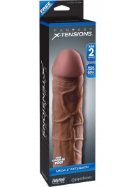 Коричневая насадка Mega 2  Extension - 20,3 см. - Pipedream - в Армавире купить с доставкой