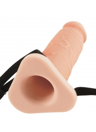 Телесный реалистичный фаллоимитатор с полостью Silicone Hollow Extension - 20 см. - Pipedream - купить с доставкой в Армавире