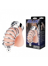 Серебристая клетка для члена Urethral Play Cage - BlueLine - купить с доставкой в Армавире