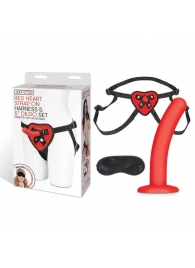 Красный поясной фаллоимитатор Red Heart Strap on Harness   5in Dildo Set - 12,25 см. - Lux Fetish - купить с доставкой в Армавире