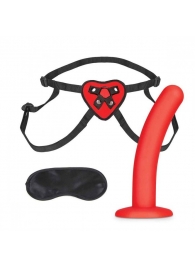 Красный поясной фаллоимитатор Red Heart Strap on Harness   5in Dildo Set - 12,25 см. - Lux Fetish - купить с доставкой в Армавире