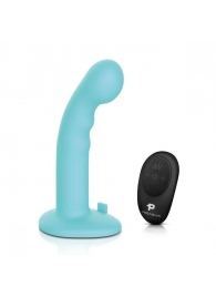 Голубая изогнутая насадка 6in Remote Control Ripple P-Spot G-Spot на черных трусиках - 16 см. - Pegasus - купить с доставкой в Армавире