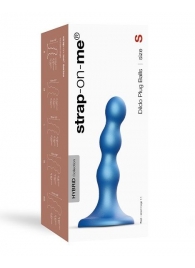 Голубая насадка Strap-On-Me Dildo Plug Balls size S - Strap-on-me - купить с доставкой в Армавире
