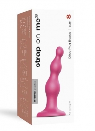 Розовая насадка Strap-On-Me Dildo Plug Beads size S - Strap-on-me - купить с доставкой в Армавире