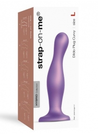 Фиолетовая насадка Strap-On-Me Dildo Plug Curvy size L - Strap-on-me - купить с доставкой в Армавире