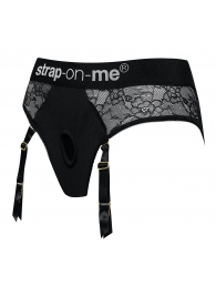 Черные трусики для насадок Diva Lingerie Harness - size L - Strap-on-me - купить с доставкой в Армавире