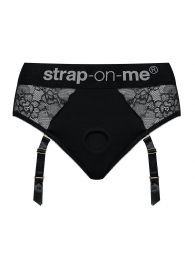 Черные трусики для насадок Diva Lingerie Harness - size L - Strap-on-me - купить с доставкой в Армавире