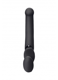 Черный безремневой вибрострапон Silicone Bendable Strap-On - size XL - Strap-on-me - купить с доставкой в Армавире