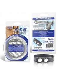 Кольцо на пенис SNAP COCK RING из искусственной кожи на клепках - BlueLine - в Армавире купить с доставкой