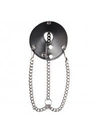 Утяжка для мошонки из искусственной кожи с цепочками PARACHUTE BALL STRETCHER - BlueLine - купить с доставкой в Армавире