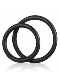 Набор из двух черных силиконовых колец разного диаметра SILICONE COCK RING SET - BlueLine - в Армавире купить с доставкой