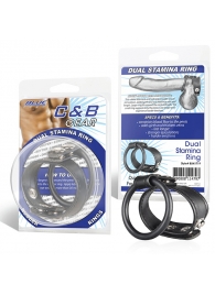 Двойное кольцо выносливости на пенис DUAL STAMINA RING - BlueLine - в Армавире купить с доставкой