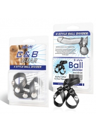 Разделитель мошонки из искусственной кожи на клепках 8 STYLE BALL DIVIDER - BlueLine - купить с доставкой в Армавире