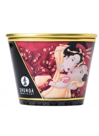 Массажная  свеча Sparkling Strawberry Wine с ароматом клубничного вина - 170 мл. - Shunga - купить с доставкой в Армавире