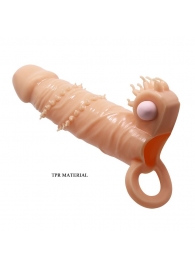 Телесная удлиняющая вибронасадка Penis Sleeve Connor - 17 см. - Baile - в Армавире купить с доставкой