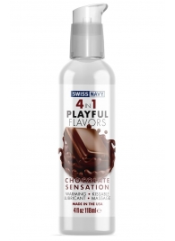 Массажный гель 4-в-1 Chocolate Sensation с ароматом шоколада - 118 мл. - Swiss navy - купить с доставкой в Армавире