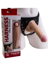 Страпон Harness из двух предметов: трусики с плугом и насадка-фаллос - 17 см. - LOVETOY (А-Полимер) - купить с доставкой в Армавире