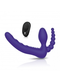 Фиолетовый безремневой страпон с пультом ДУ 7’’ Remote Control Strapless - 24 см. - Pegasus - купить с доставкой в Армавире
