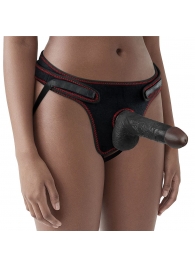 Женский темнокожий страпон Easy Strapon Set 7 Inch - 18 см. - Lovetoy - купить с доставкой в Армавире