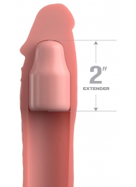Телесная насадка-удлинитель 2 Inch Silicone X-tension with Strap - 20,3 см. - Pipedream - в Армавире купить с доставкой