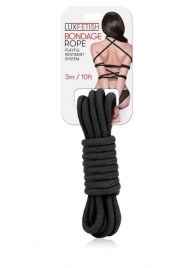 Черная хлопковая веревка для связывания - 3 м. - Lux Fetish - купить с доставкой в Армавире