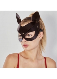 Коричневая кожаная маска  Кошечка - Sitabella - купить с доставкой в Армавире