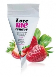 Съедобное согревающее массажное масло Love Me Tender Strawberry с ароматом клубники - 10 мл. - Love to Love - купить с доставкой в Армавире