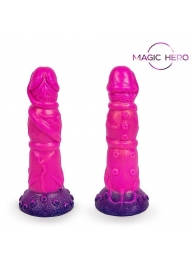 Розовый рельефный фантазийный фаллоимитатор - 20 см. - Bior toys - купить с доставкой в Армавире