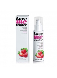 Съедобное согревающее массажное масло Love Me Tender Strawberry с ароматом клубники - 100 мл. - Love to Love - купить с доставкой в Армавире