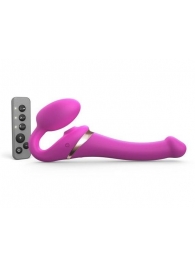 Ярко-розовый безремневой страпон Multi Orgasm Size S с клиторальной стимуляцией - Strap-on-me - купить с доставкой в Армавире