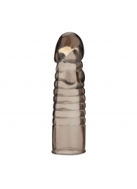 Дымчатая насадка-удлинитель Ribbed Realistic Penis Enhancing Sleeve Extension - 15,2 см. - BlueLine - в Армавире купить с доставкой