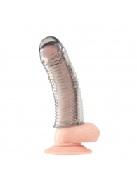 Текстурированная насадка на пенис Clear Textured Penis Enhancing Sleeve Extension - 16,5 см. - BlueLine - в Армавире купить с доставкой