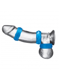Комплект из трех голубых колец для эрекции 3-Pack Nuts   Bolts Stretch Cock Ring Set - BlueLine - в Армавире купить с доставкой