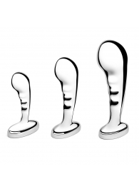 Набор из 3 стальных стимуляторов простаты Stainless Steel P-spot Training Set - b-Vibe - в Армавире купить с доставкой