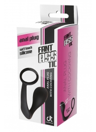 Черное эрекционное кольцо с анальной пробкой Anal Plug With Cockring - Dream Toys - в Армавире купить с доставкой