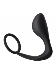 Черное эрекционное кольцо с анальной пробкой Anal Plug With Cockring - Dream Toys - в Армавире купить с доставкой