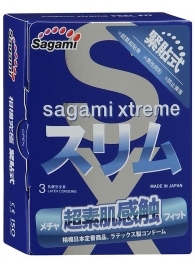 Розовые презервативы Sagami Xtreme FEEL FIT 3D - 3 шт. - Sagami - купить с доставкой в Армавире