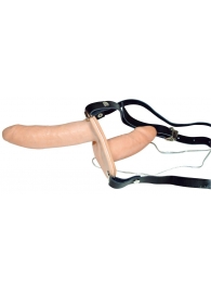Телесный женский страпон с вагинальной пробкой Strap-On Duo - 15 см. - Orion - купить с доставкой в Армавире