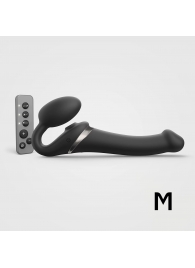 Черный безремневой страпон Multi Orgasm Size M с клиторальной стимуляцией - Strap-on-me - купить с доставкой в Армавире