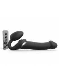Черный безремневой страпон Multi Orgasm Size L с клиторальной стимуляцией - Strap-on-me - купить с доставкой в Армавире