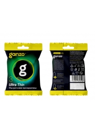 Ультратонкие презервативы Ganzo Ultra thin в мягкой упаковке - 3 шт. - Ganzo - купить с доставкой в Армавире