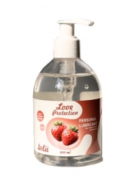 Лубрикант на водной снове Love Protection Strawberry с ароматом клубники - 300 мл. - Lola Games - купить с доставкой в Армавире