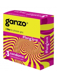 Презервативы с анестетиком для продления удовольствия Ganzo Long Love - 3 шт. - Ganzo - купить с доставкой в Армавире