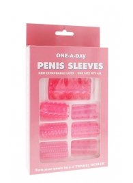 Набор из 7 розовых насадок на пенис ONE-A-DAY PENIS SLEEVES PINK - Seven Creations - в Армавире купить с доставкой