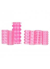 Набор из 7 розовых насадок на пенис ONE-A-DAY PENIS SLEEVES PINK - Seven Creations - в Армавире купить с доставкой